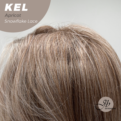 JBEXTENSION 22 Inches Apricot Pre-Cut Snowflake Lace Frontlace Glueless Wig KEL APRICOT【PERMATEASE】【BENDY EAR TABS】- S/M