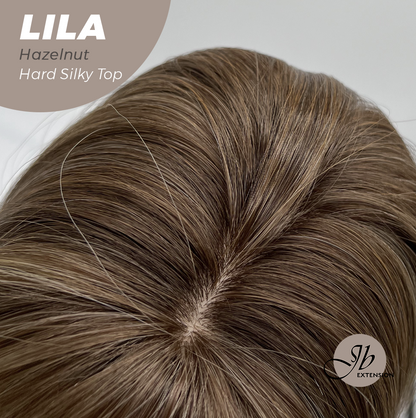 HOT OF SEASON -20 Inches Scalpiana Hazelnut Wolf Cut 3.5X4 Hard Silky Top Natural Scalp Effect Wig With Bangs LILA HAZELNUT