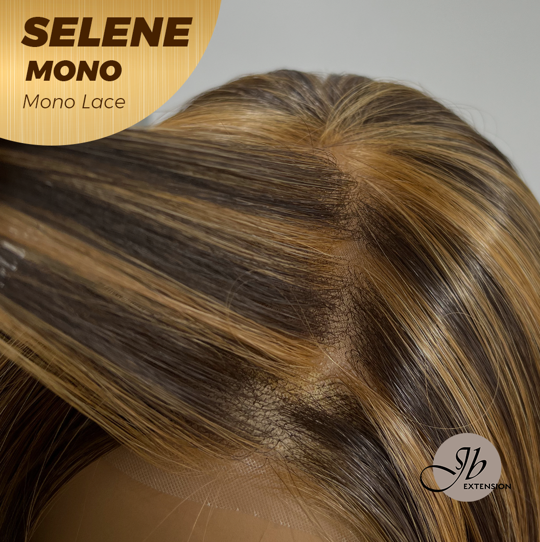 HOT OF SEASON -  SELENE MONO Monofilament Handmade Wig 6X5 Full Monofilament Hand Tied Top Wig 25 Inches Caramel Mono Lace Wig With Anti-slip Silicone Strips Glueless Wig SELENE MONO- CARAMEL【BENDY EAR TABS】