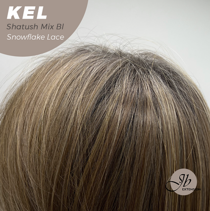JBEXTENSION 22 Inches Shatush Mix Blonde Pre-Cut Snowflake Lace Frontlace Glueless Wig KEL SHATUSH MIX BLONDE【PERMATEASE】【BENDY EAR TABS】- M/L