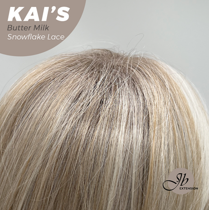 JBEXTENSION 18 Inches Butter Milk Pre-Cut Snowflake Lace Frontlace Glueless Wig KAI'S BUTTER MILK【PERMATEASE】【BENDY EAR TABS】- M/L