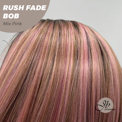 JBEXTENSION 12 Inches Short Hair Mix Pink Headband Wig RUSH FADE BOB - MIX PINK