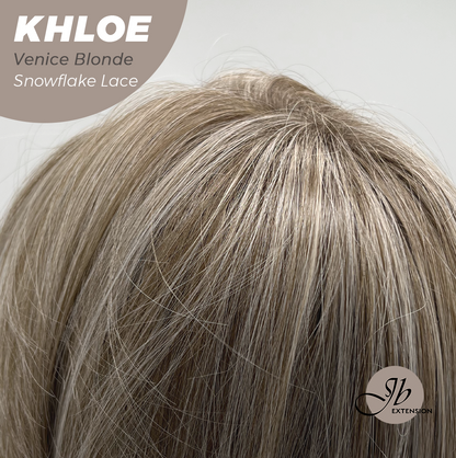 JBEXTENSION 12 Inches Bob Cut Venice Blonde Pre-Cut Snowflake Lace Frontlace Glueless Wig KHLOE VENICE BLONDE【PERMATEASE】【BENDY EAR TABS】- M/L