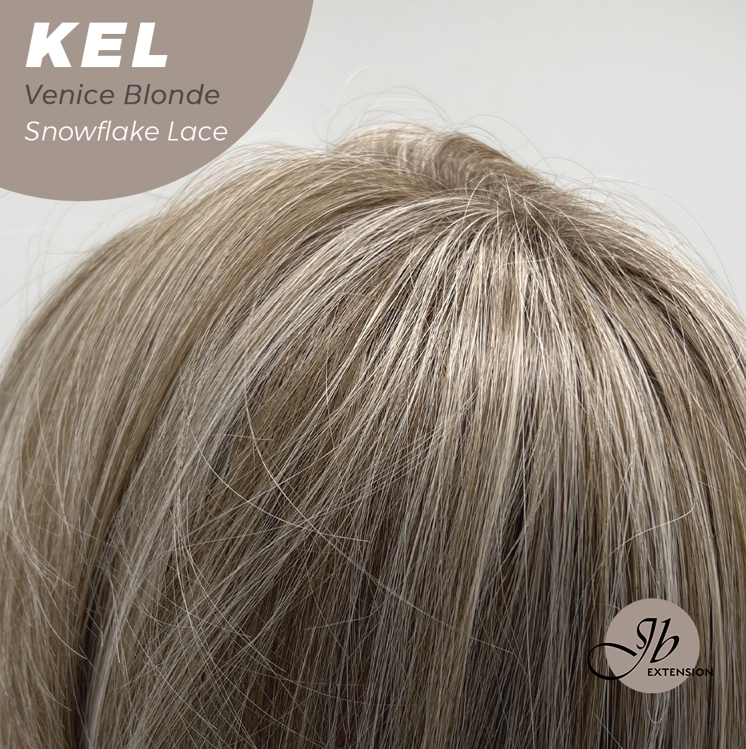 JBEXTENSION 22 Inches Venice Blonde Pre-Cut Snowflake Lace Frontlace Glueless Wig KEL VENICE BLONDE【PERMATEASE】【BENDY EAR TABS】- M/L