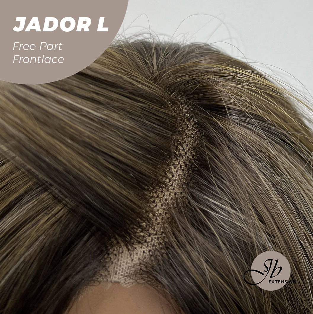 [FINAL SALE] JBEXTENSION 24 Inches Blonde Highlight Curly Lace Front Wig.Pre Plucked 13*4 HD Transparent Lace Frontal Handmade Futura Fiber Swiss Lace Synthetic Fiber Pre-Cut Lace Glueless Wig JADOR L