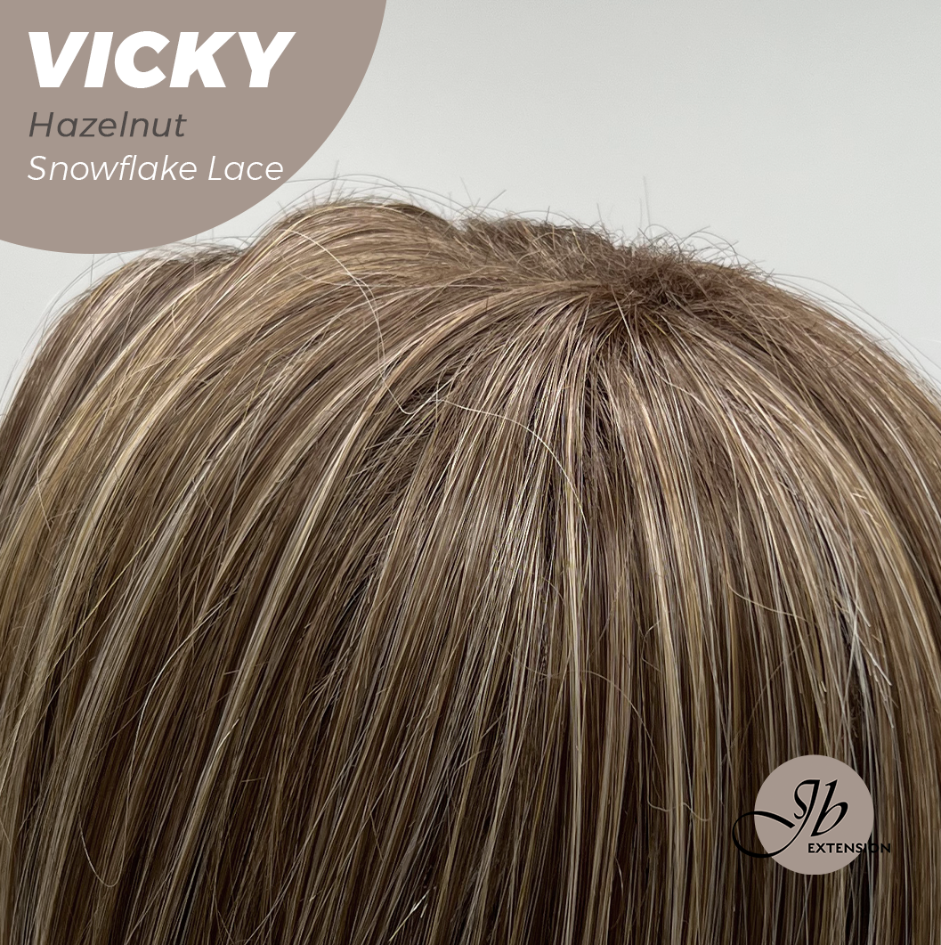 [FINAL SALE] JBEXTENSION 20 Inches Hazelnut Pre-Cut Snowflake Lace Frontlace Glueless Wig VICKY HAZELNUT【PERMATEASE】【BENDY EAR TABS】- M/L
