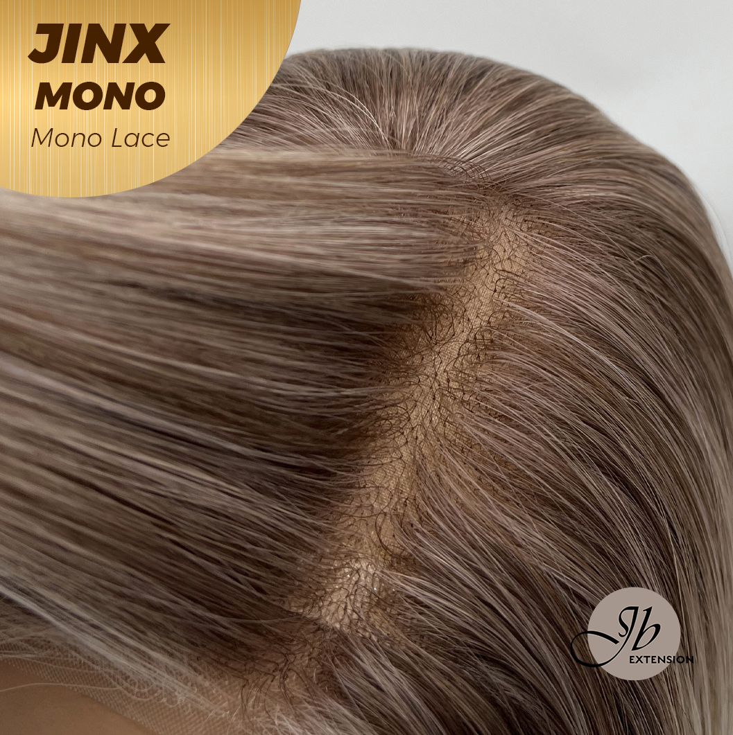 [FINAL SALE] JBEXTENSION JINX MONO Monofilament Handmade Wig 6X5 Full Monofilament Hand Tied Top Wig 12 Inches Blonde Mono Lace Wig With Anti-slip Silicone Strips Glueless Wig JINX MONO【BENDY EAR TABS】