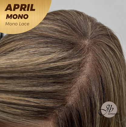 JBEXTENSION APRIL MONO Monofilament Handmade Wig 6X5 Full Monofilament Hand Tied Top Wig 18 Inches Hazelnut Mono Lace Wig With Anti-slip Silicone Strips Glueless Wig APRIL MONO HAZELNUT【BENDY EAR TABS】