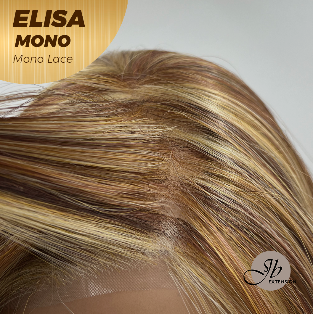 [FINAL SALE] HOT OF SEASON - JBEXTENSION ELISA MONO Monofilament Handmade Wig 6X5 Full Monofilament Hand Tied Top Wig 16 Inches Crème Caramel Mono Lace Wig With Anti-slip Silicone Strips Glueless Wig ELISA MONO【BENDY EAR TABS】