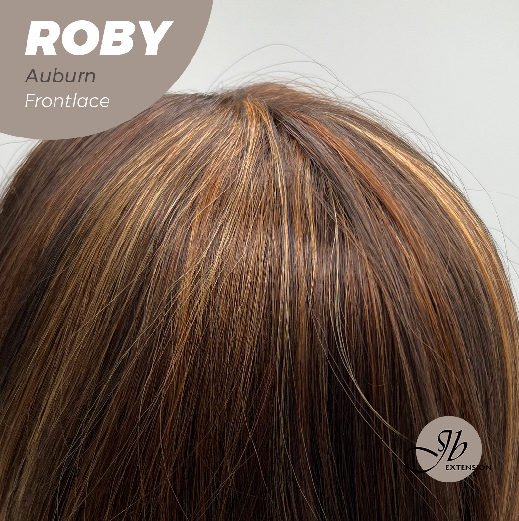 JBEXTENSION 22 Inches Auburn with Highlight Women Pre-Cut Frontlace Glueless Wig ROBY AUBURN
