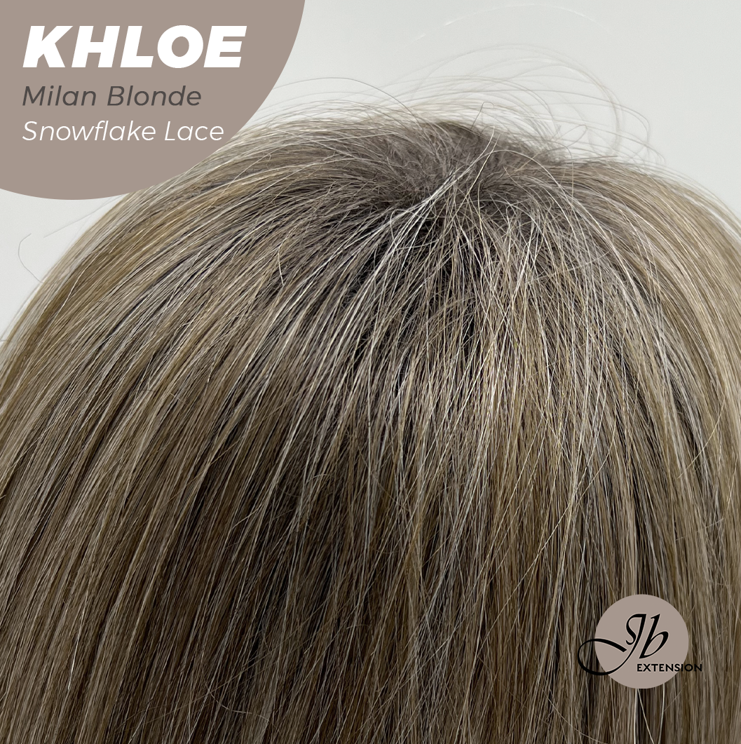 JBEXTENSION 12 Inches Bob Cut Milan Blonde Pre-Cut Snowflake Lace Frontlace Glueless Wig KHLOE MILAN BLONDE【PERMATEASE】【BENDY EAR TABS】- M/L