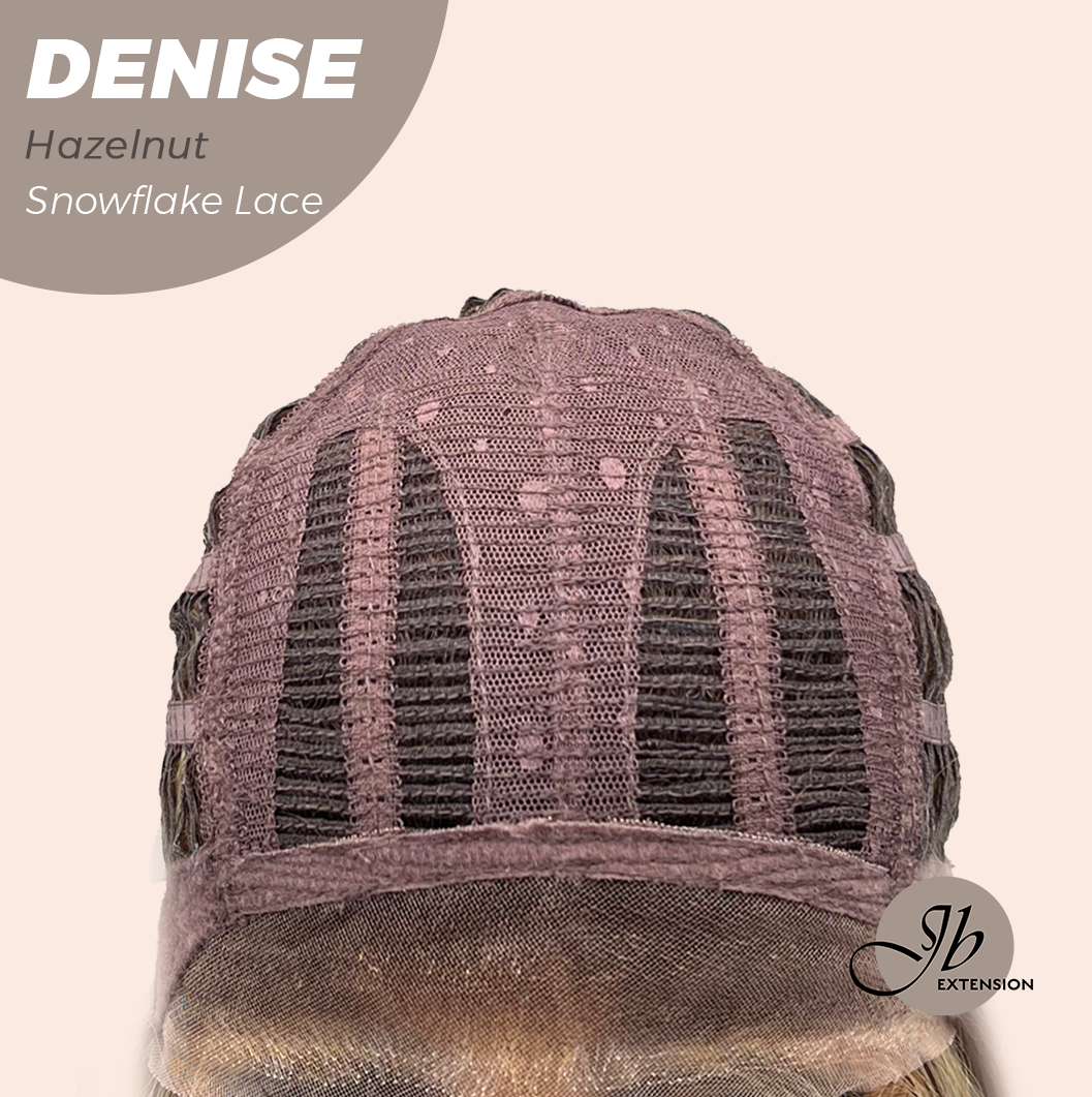 JBEXTENSION 24 Inches Hazelnut Wave Pre-Cut Snowflake Lace Frontlace Glueless Wig DENISE HAZELNUT【PERMATEASE】【BENDY EAR TABS】- M/L