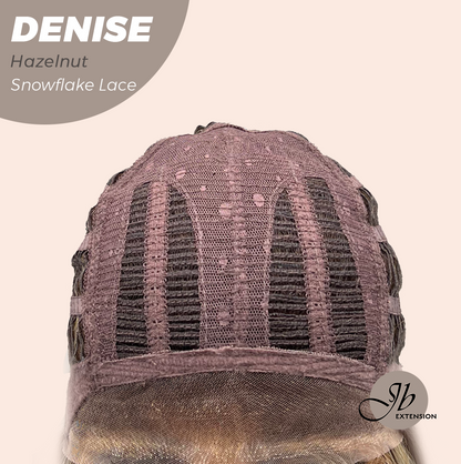 JBEXTENSION 24 Inches Hazelnut Wave Pre-Cut Snowflake Lace Frontlace Glueless Wig DENISE HAZELNUT【PERMATEASE】【BENDY EAR TABS】- M/L