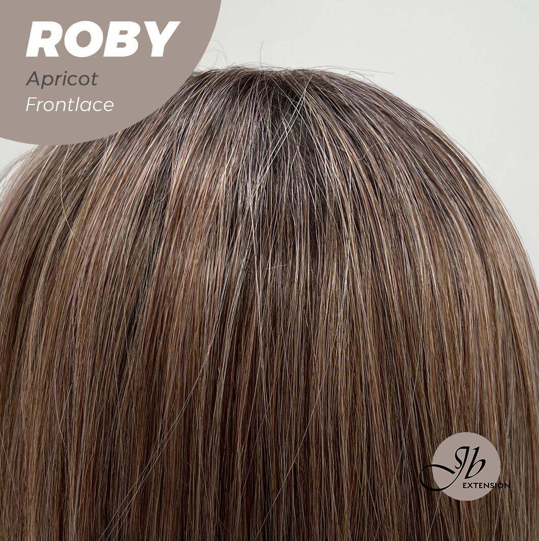 JBEXTENSION 22 Inches Apricot Women Pre-Cut Frontlace Glueless Wig ROBY APRICOT