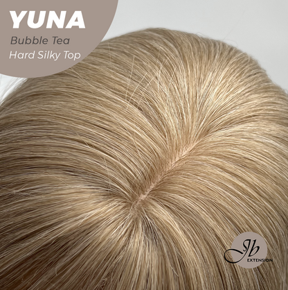 JBEXTENSION 12 Inches Scalpiana Bubble Tea 3.5X4 Hard Silky Top Natural Scalp Effect Women Wig With Bangs YUNA BUBBLE TEA