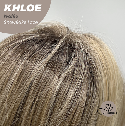 JBEXTENSION 12 Inches Bob Cut Waffle Pre-Cut Snowflake Lace Frontlace Glueless Wig KHLOE WAFFLE【PERMATEASE】【BENDY EAR TABS】- M/L