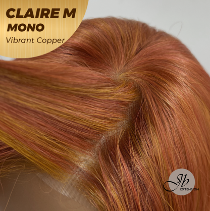 HOT OF SEASON -  CLAIRE MONO VIBRANT COPPER Partial Monofilament Wig 22 Inches Vibrant Copper Partial Mono Lace Glueless Wig Claire Mono Vibrant Copper【BENDY EAR TABS】