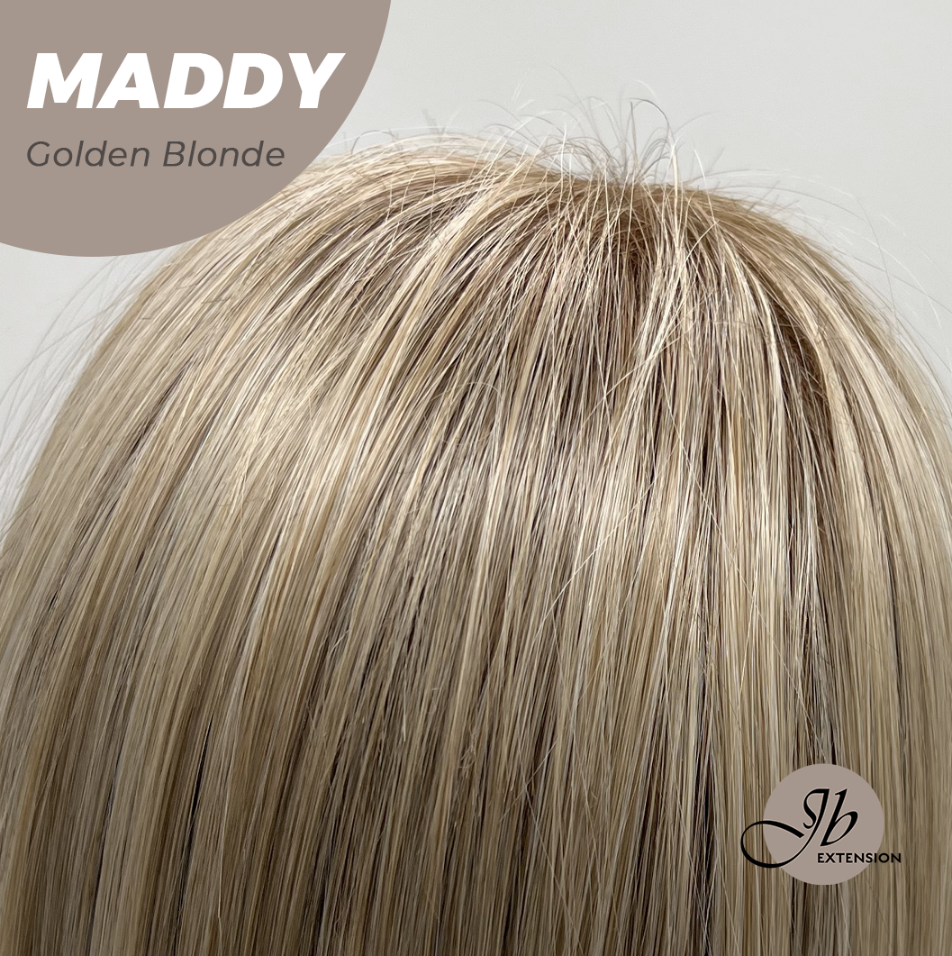 [FINAL SALE] JBEXTENSION 18 Inches Golden Blonde Women Fashion Full Machine Wig MADDY GOLDEN BLONDE【PLUS PERMATEASE】【BENDY EAR TABS】