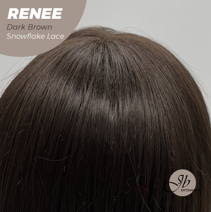 [FINAL SALE] JBEXTENSION 21 Inches Dark Brown Pre-Cut Arc Snowflake Lace Frontlace Glueless Wig RENEE DARK BROWN【BENDY EAR TABS】