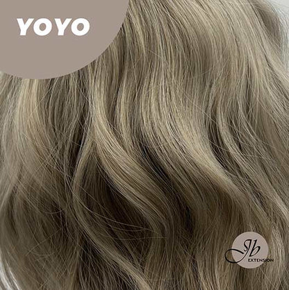JBEXTENSION 22 Inches Grey Body Wave Wig With Full Bangs YOYO