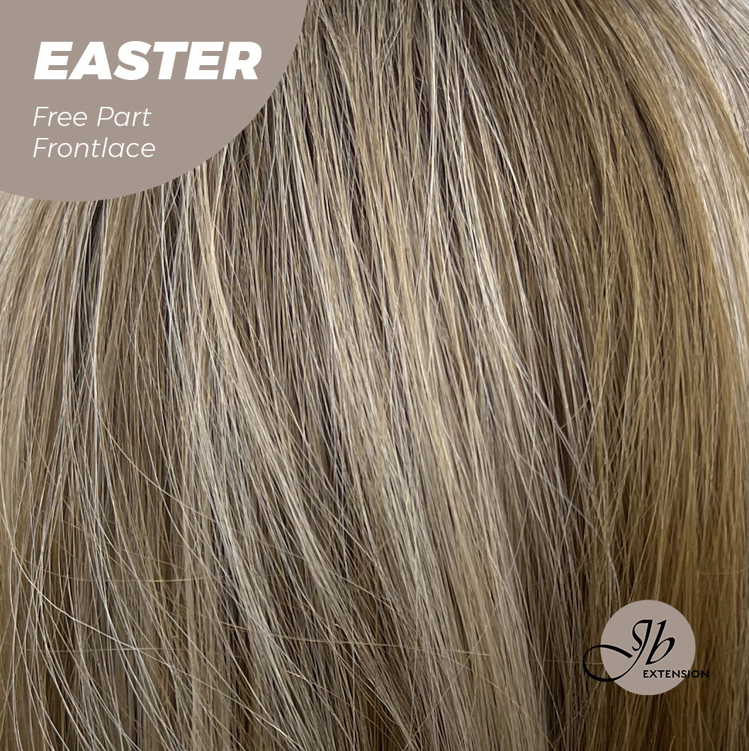 [FINAL SALE] JBEXTENSION 25 Inches Mix Blonde Curly Free Part Pre-Cut Frontlace Glueless Wig EASTER