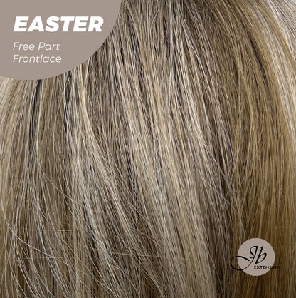 [FINAL SALE] JBEXTENSION 25 Inches Mix Blonde Curly Free Part Pre-Cut Frontlace Glueless Wig EASTER