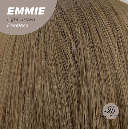 JBEXTENSION 26 Inches Curly Women Light Brown Wig Pre-Cut Frontlace Glueless Wig EMMIE LIGHT BROWN