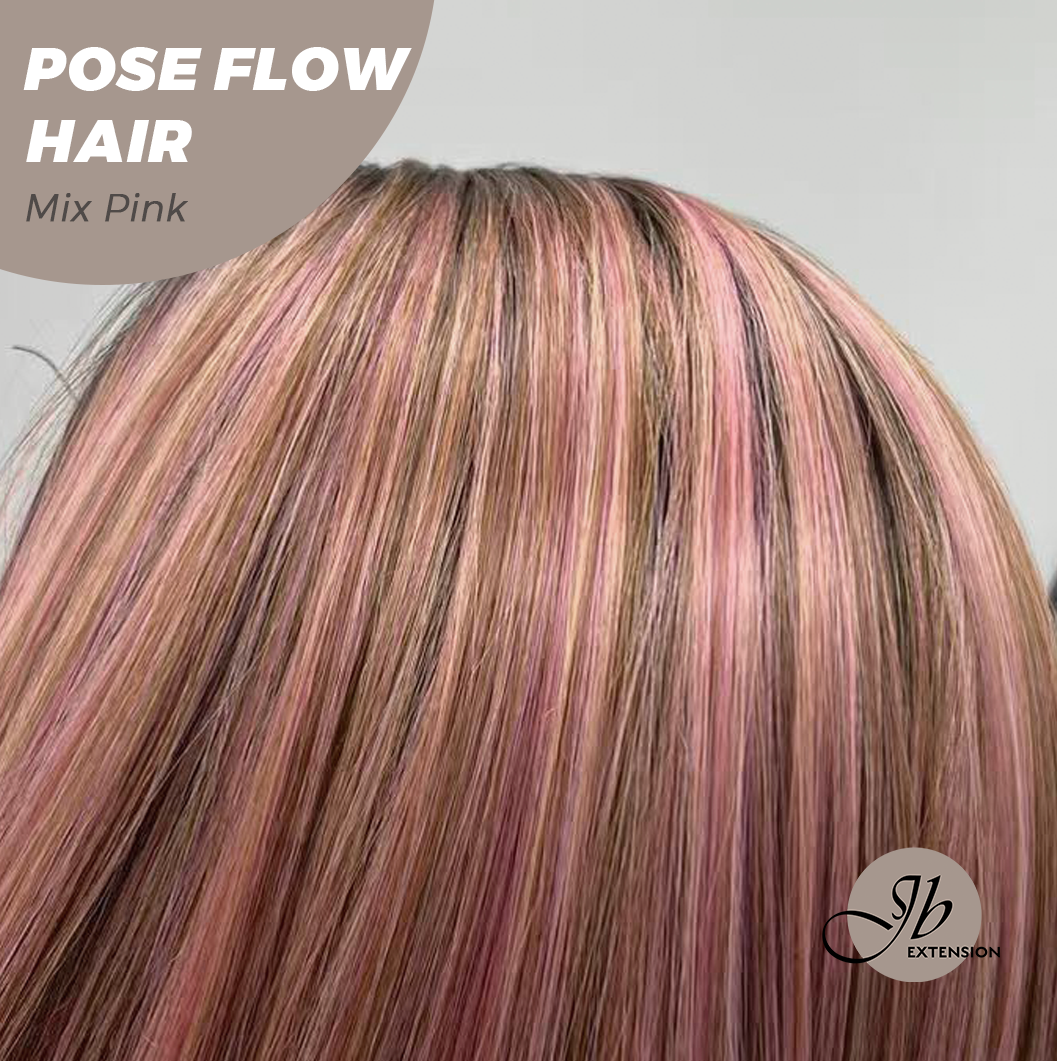 JBEXTENSION 18 Inches Mix Pink Headband Wig POSE FLOW HAIR - MIX PINK