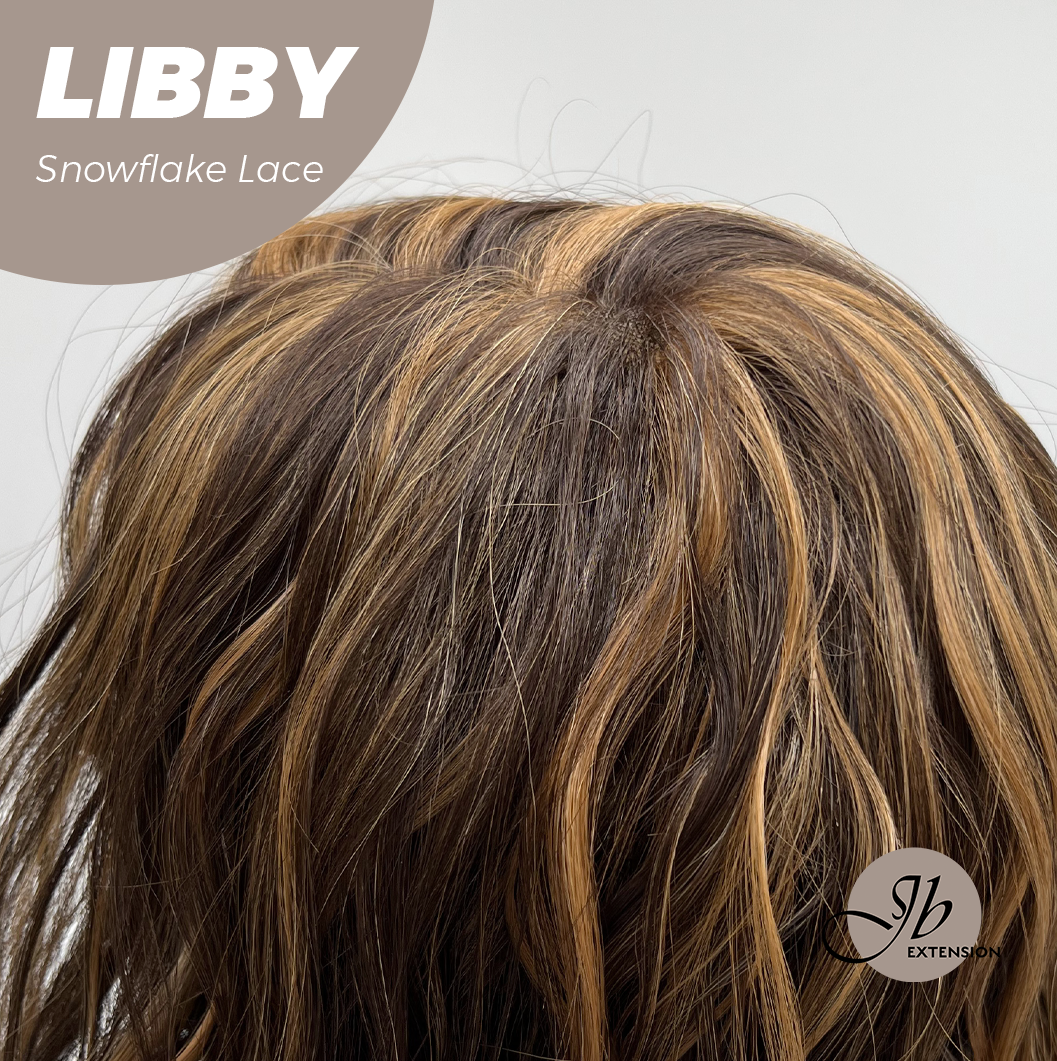 [FINAL SALE] JBEXTENSION 11 Inches Wave Caramel Pre-Cut Side Part Snowflake Lace Frontlace Glueless Wig LIBBY【BENDY EAR TABS】