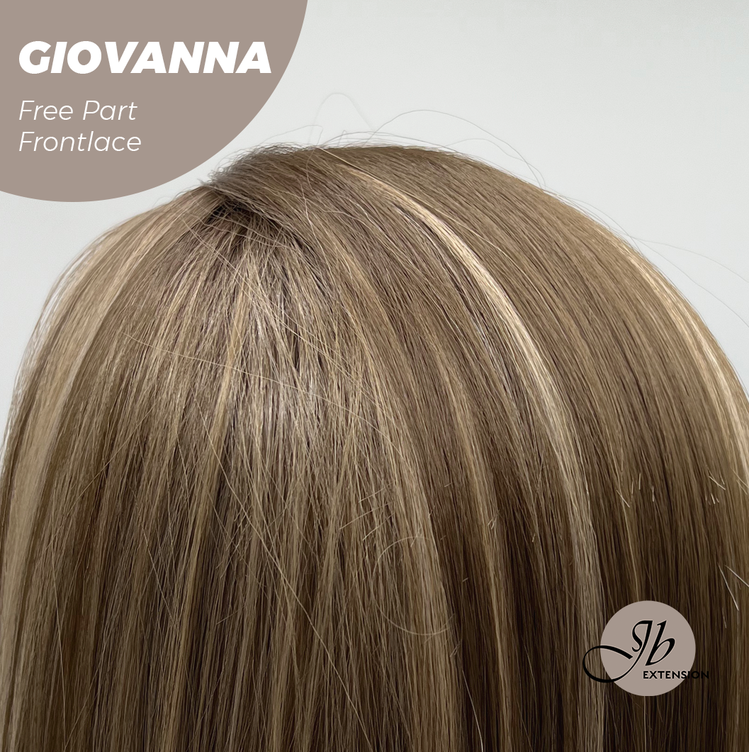 JBEXTENSION 22 Inches Mix Blonde Straight Fiber X, Tangle Less Pre-Cut Free Part Frontlace Glueless Wig GIOVANNA【FIBER X】