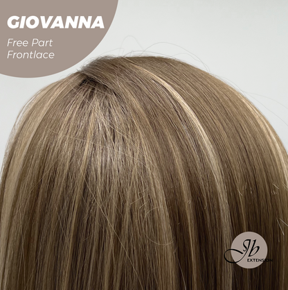 JBEXTENSION 22 Inches Mix Blonde Straight Fiber X, Tangle Less Pre-Cut Free Part Frontlace Glueless Wig GIOVANNA【FIBER X】