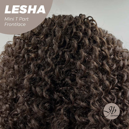 [FINAL SALE] JBEXTENSION 12 Inches Deep Curly Brown Side Part Mini T Part Frontlace Glueless Wig LESHA