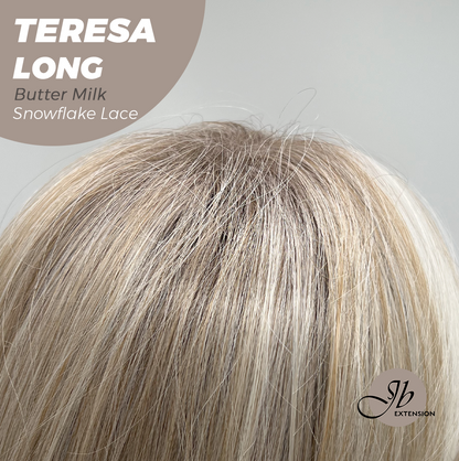 JBEXTENSION 22 Inches Long Butter Milk Pre-Cut Snowflake Lace Frontlace Glueless Wig TERESA LONG BUTTER MILK【PERMATEASE】【BENDY EAR TABS】- S/M