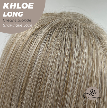 [FINAL SALE] JBEXTENSION 18 Inches Cream Blonde Pre-Cut Snowflake Lace Frontlace Glueless Wig KHLOE LONG CREAM BLONDE【PERMATEASE】【BENDY EAR TABS】