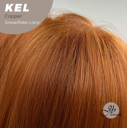 JBEXTENSION 22 Inches Copper Pre-Cut Snowflake Lace Frontlace Glueless Wig KEL COPPER【PERMATEASE】【BENDY EAR TABS】- M/L
