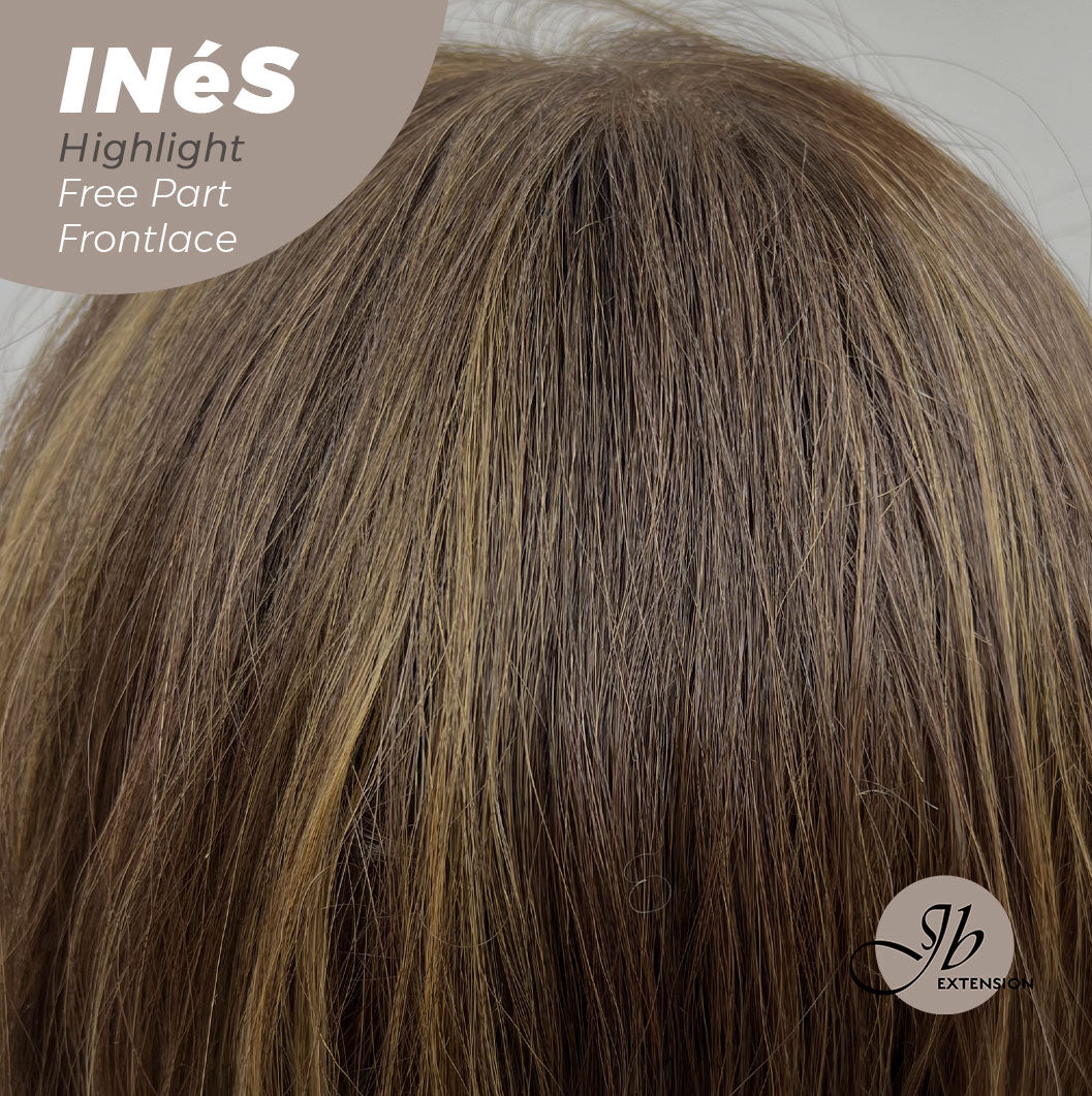 [FINAL SALE] JBEXTENSION 22 Inches Brown With Highlight Body Wave Pre-Cut Free Part Frontlae Glueless Wig INéS HIGHLIGHT