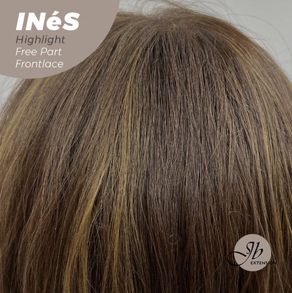 [FINAL SALE] JBEXTENSION 22 Inches Brown With Highlight Body Wave Pre-Cut Free Part Frontlae Glueless Wig INéS HIGHLIGHT