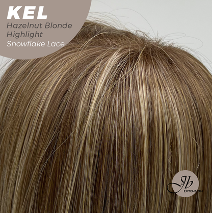 JBEXTENSION 22 Inches Hazelnut Blonde Highlight Pre-Cut Snowflake Lace Frontlace Glueless Wig KEL HAZELNUT【PERMATEASE】【BENDY EAR TABS】- M/L