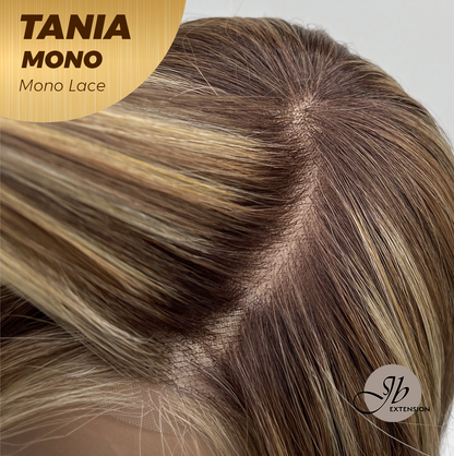 JBEXTENSION TANIA MONO Monofilament Handmade Wig 6X5 Full Monofilament Hand Tied Top Wig 18 Inches Butter Cream Mono Lace Wig With Anti-slip Silicone Strips Glueless Wig TANIA MONO【BENDY EAR TABS】