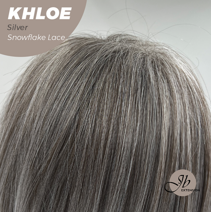 HOT OF SEASON -12 Inches Bob Cut Silver Pre-Cut Snowflake Lace Frontlace Glueless Wig KHLOE SILVER【PERMATEASE】【BENDY EAR TABS】- S/M