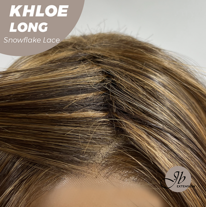 JBEXTENSION 18 Inches Caramel Pre-Cut Snowflake Lace Frontlace Glueless Wig KHLOE LONG【PERMATEASE】【BENDY EAR TABS】- M/L