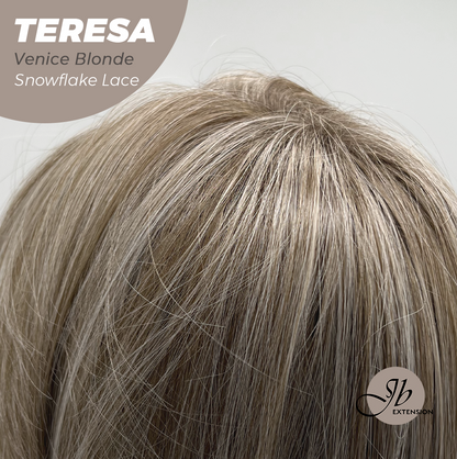 JBEXTENSION 18 Inches Venice Blonde Pre-Cut Snowflake Lace Frontlace Glueless Wig TERESA VENICE BLONDE【PERMATEASE】【BENDY EAR TABS】- M/L