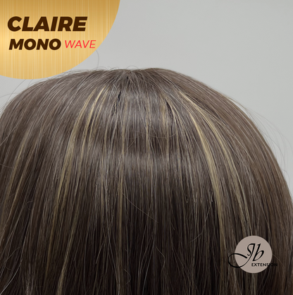 [FINAL SALE] JBEXTENSION CLAIRE MONO WAVE Partial Monofilament Wig 22 Inches Brown With Highlight Partial Mono Lace Glueless Wig CLAIRE MONO-WAVE【BENDY EAR TABS】