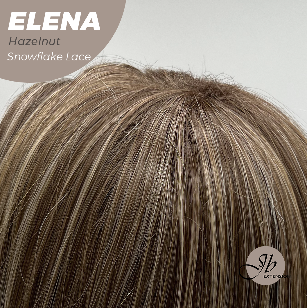 [FINAL SALE] JBEXTENSION 18 Inches Hazelnut Pre-Cut Snowflake Lace Frontlace Glueless Wig ELENA HAZELNUT【PERMATEASE】【BENDY EAR TABS】- M/L