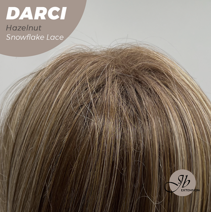 [FINAL SALE] JBEXTENSION 25 Inches Hazelnut Blonde Highlight Pre-Cut Snowflake Lace Frontlace Glueless Wig DARCI HAZELNUT【PERMATEASE】【BENDY EAR TABS】- M/L