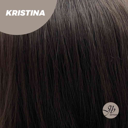 JBEXTENSION 25 Inches Soft Black Curly Wig With Full Bangs KRISTINA