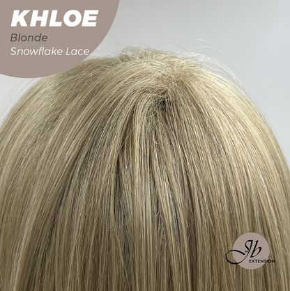 JBEXTENSION 12 Inches Bob Cut Blonde Pre-Cut Snowflake Lace Frontlace Glueless Wig KHLOE BLONDE【PERMATEASE】【BENDY EAR TABS】- M/L