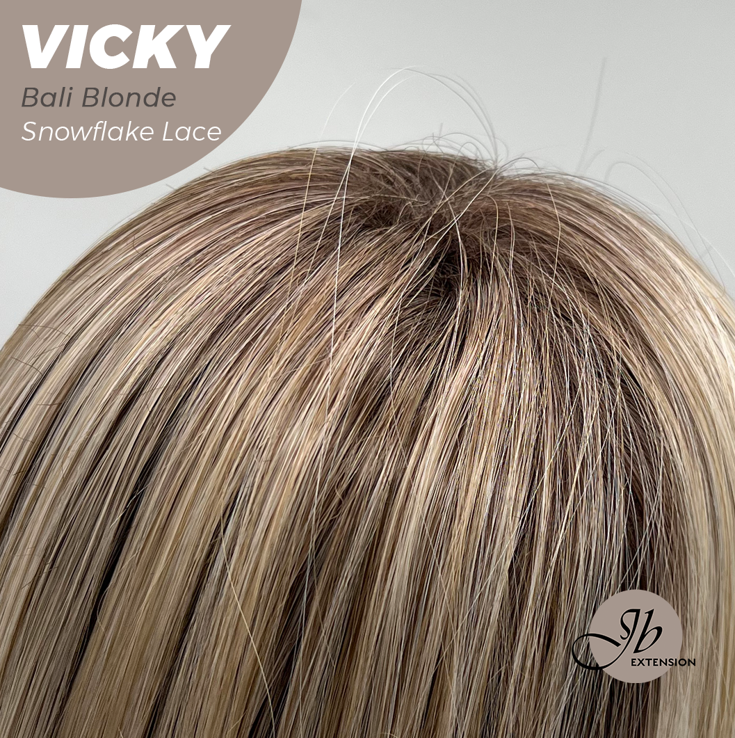 [FINAL SALE] JBEXTENSION 20 Inches Bali Blonde Pre-Cut Snowflake Lace Frontlace Glueless Wig VICKY BALI BLONDE【PERMATEASE】【BENDY EAR TABS】- M/L