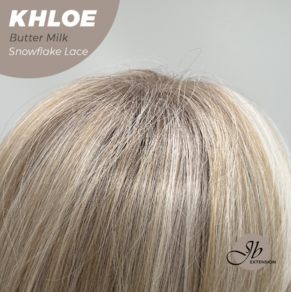 JBEXTENSION 12 Inches Bob Cut Butter Milk Pre-Cut Snowflake Lace Frontlace Glueless Wig KHLOE BUTTER MILK【PERMATEASE】【BENDY EAR TABS】- S/M