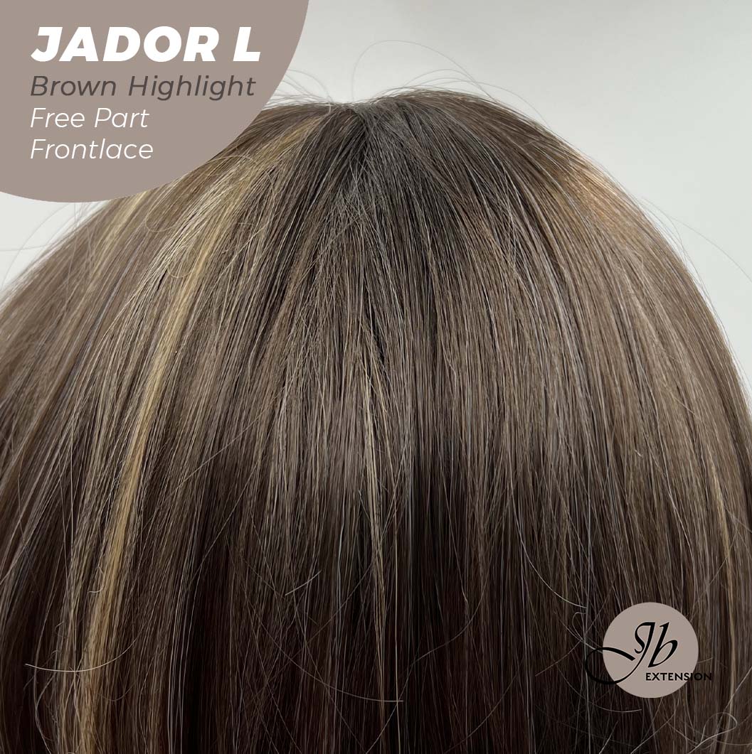 [FINAL SALE] JBEXTENSION 24 Inches Brown Highlight Curly Lace Front Wig.Pre Plucked 13*4 HD Transparent Lace Frontal Handmade Futura Fiber Swiss Lace Synthetic Fiber Pre-Cut Lace Glueless Wig JADOR L BROWN HIGHLIGHT
